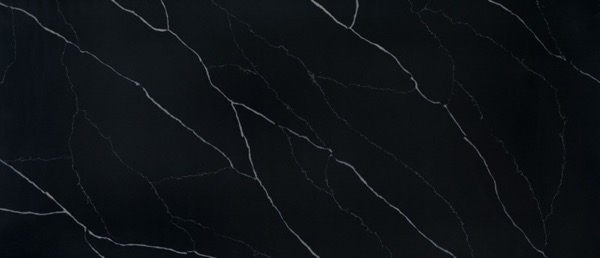 Marquina Midnight quartz countertop slab — MSI Surfaces — WoodArt Cabinets San Antonio