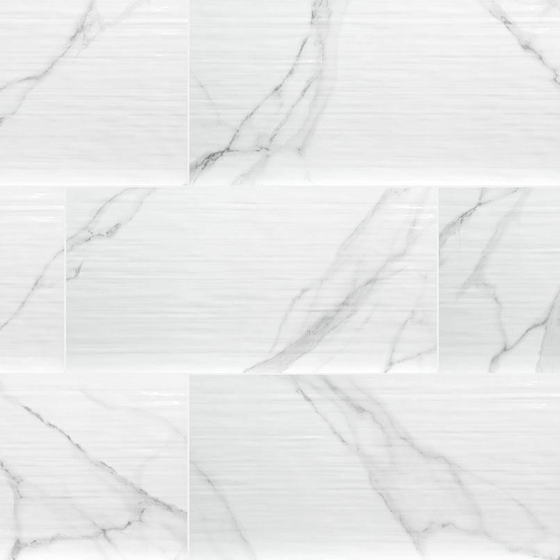 Dymo Statuary Stripe White ceramic tile — MSI