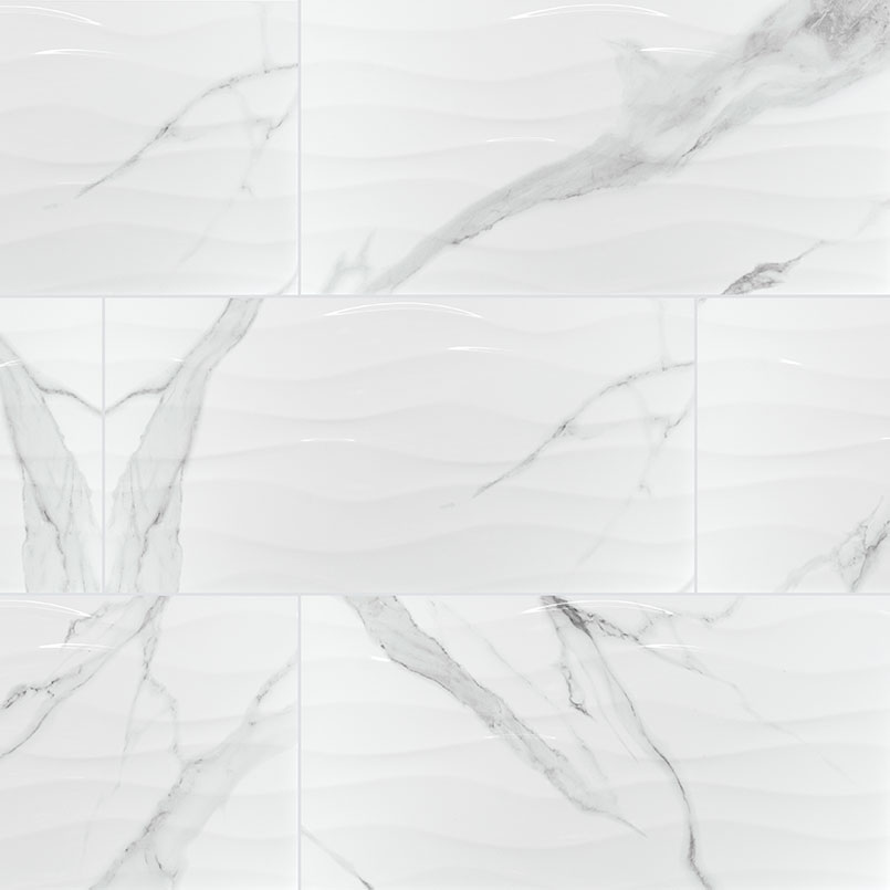 Dymo Statuary Wavy White 12x24 ceramic tile — MSI
