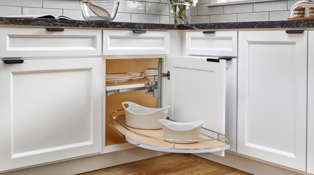 Girasolo with chrome and maple shelves 587 — by Rev-a-Shelf