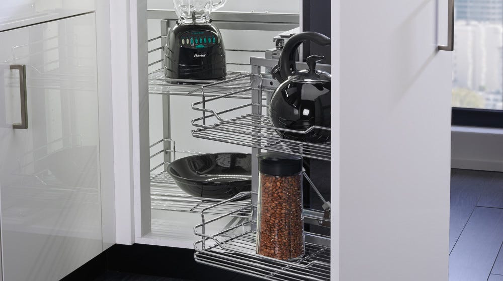 Wire Bottom Two-Tier Blind Corner Optimizer 5707 — by Rev-a-Shelf