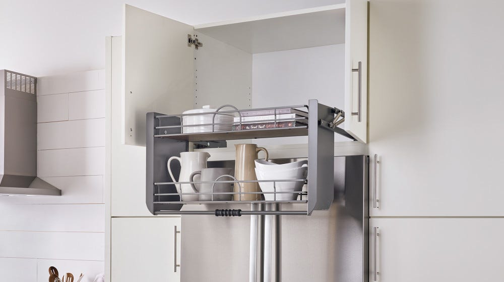 Solid Bottom Pull-Down Shelving System 5PD FOG — by Rev-a-Shelf