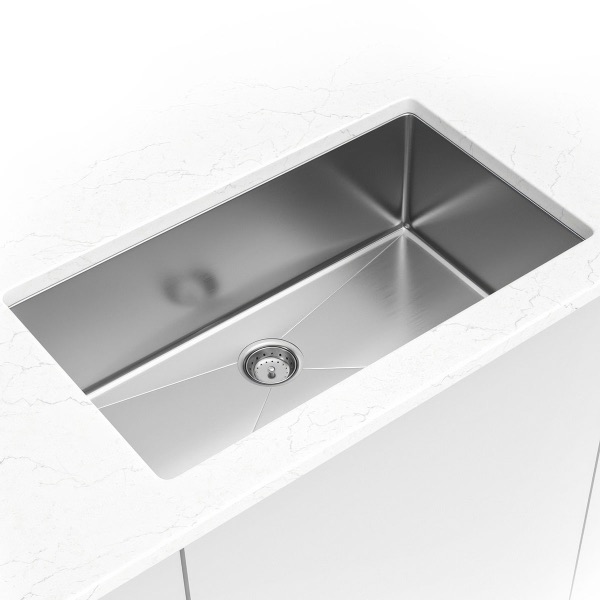 Handcrafted 16G 3219 sink — MSI Surfaces at WoodArt Cabinets San Antonio