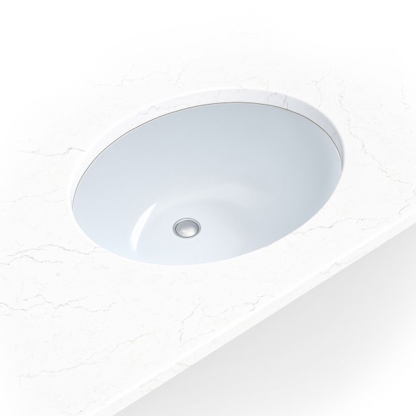 White Oval 1714 sink — MSI Surfaces at WoodArt Cabinets San Antonio