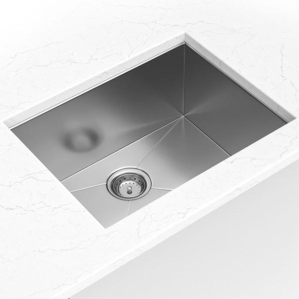 Handcrafted 16G 2318 sink — MSI Surfaces at WoodArt Cabinets San Antonio