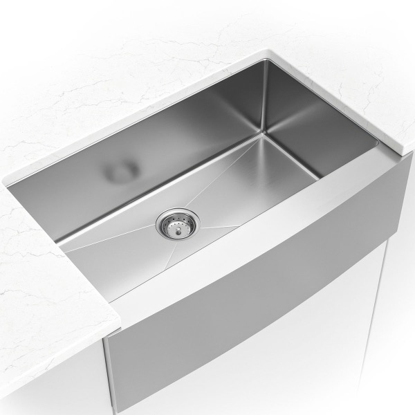 Handcrafted Farmhouse with Apron 16G 3321 sink — MSI Surfaces at WoodArt Cabinets San Antonio