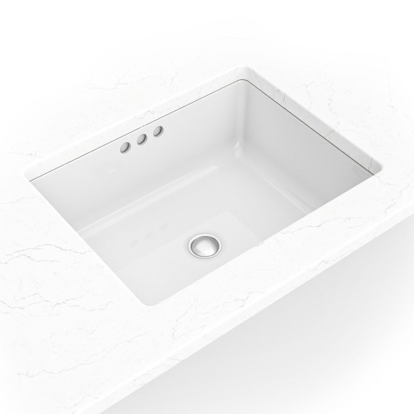 White Rect 2015 Flat sink — MSI Surfaces at WoodArt Cabinets San Antonio