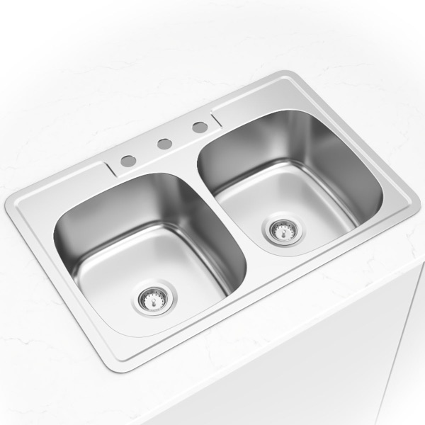 18G 50/50 - 3322 sink — MSI Surfaces at WoodArt Cabinets San Antonio