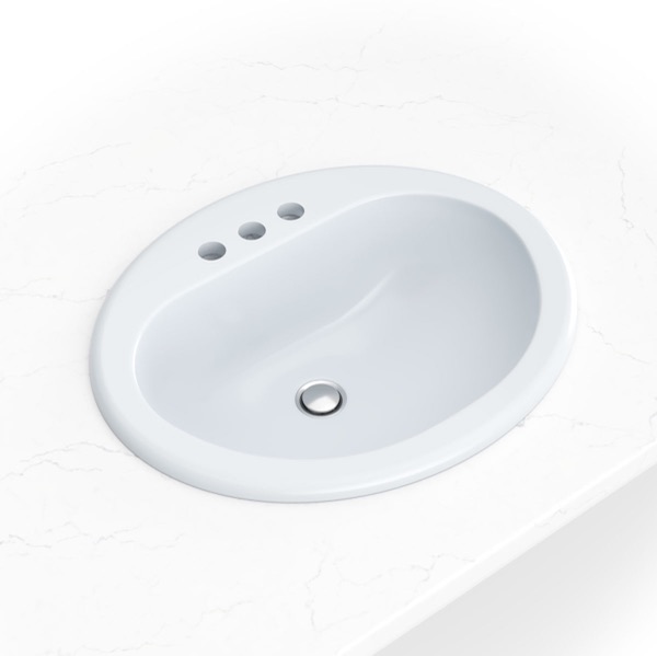 Overmount White Oval 2118 sink — MSI Surfaces at WoodArt Cabinets San Antonio