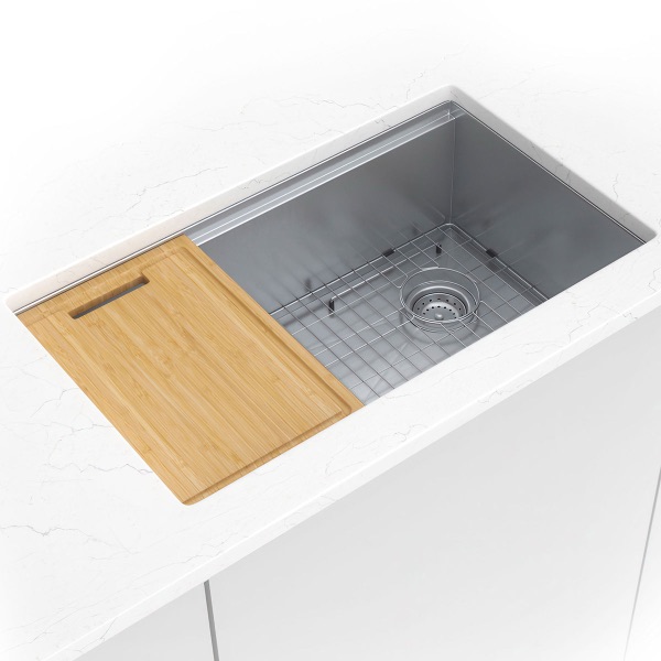 Handcrafted Workstation 3319 sink — MSI Surfaces at WoodArt Cabinets San Antonio