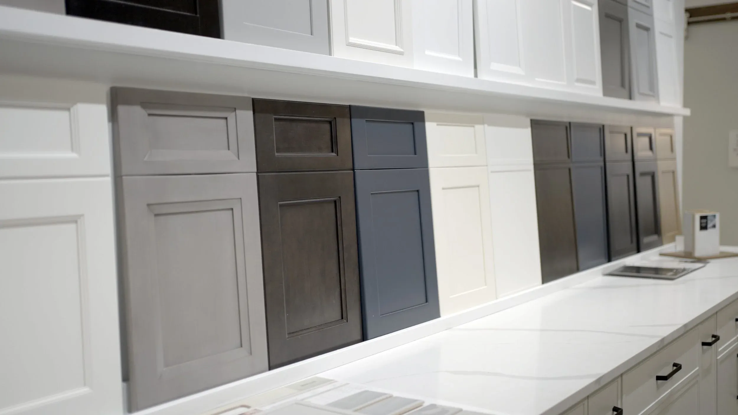 Cabinet door styles in the WoodArt showroom on Isom Rd, San Antonio