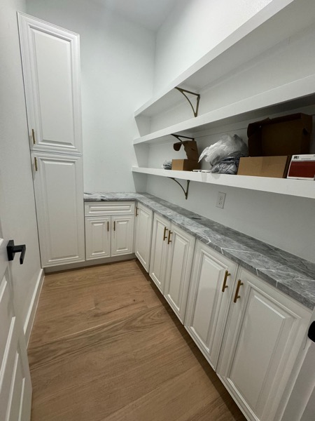 Gray shaker pantry