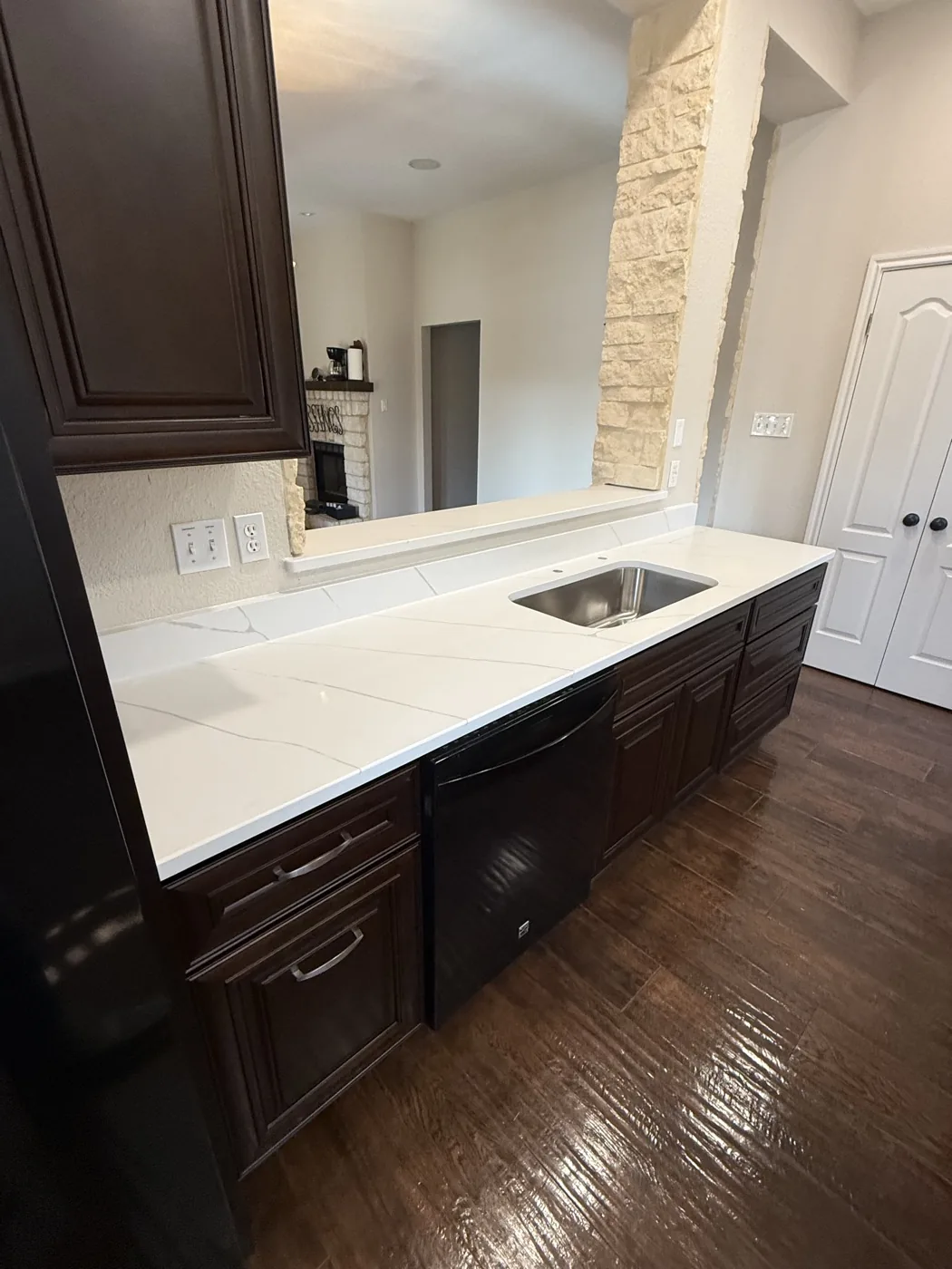 Granite countertop installation San Antonio — natural stone slab — by WoodArt Cabinets