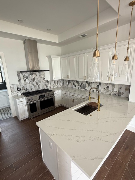 custom white kitchen remodel San Antonio by WoodArt Cabinets
